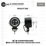 External LED – Dual LED – Wide Focus – DRL – Metal Body – Round – White Light – Model EL14 (Code 2472) - Image 2
