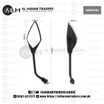 2pcs 9-18V 2.52W Black Motorcycle LED Turn Signals Rearview Mirror Universal Black Sport Bike Mirrors (Code 2046)