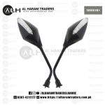 2pcs 9-18V 2.52W Black Motorcycle LED Turn Signals Rearview Mirror Universal Black Sport Bike Mirrors (Code 2046) - Image 3