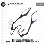 2pcs 9-18V 2.52W Black Motorcycle LED Turn Signals Rearview Mirror Universal Black Sport Bike Mirrors (Code 2046) - Image 2