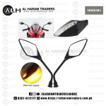 2pcs 9-18V 2.52W Black Motorcycle LED Turn Signals Rearview Mirror Universal Black Sport Bike Mirrors (Code 2046) - Image 4
