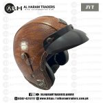 JYT Chopper Vintage Style PU Leather Open Face Motorcycle Helmet Men Women Retro Electric Motor bike Rider Scooter Riding Casco  (Code 2475)