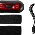 Helmet Tail Light – Blue Red LED – USB Battery Charging – Warning Light Flasher – Motorcycle