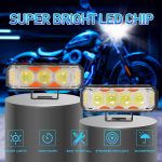 3 Mini Driving Lighting Systems White Yellow Flash Led Spotlight Fog Light Headlight Bulb for Bike Motorcycle Faros Para Moto