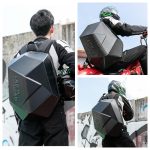 e-capacity LuggaMotorcycle Helmet Bag LAICOBEAR New Design Carbon Fiber Laico Bear – Pure Black Motorbike Largge Water-resistant Backpack - Image 3