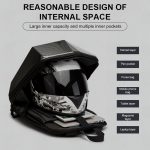 e-capacity LuggaMotorcycle Helmet Bag LAICOBEAR New Design Carbon Fiber Laico Bear – Pure Black Motorbike Largge Water-resistant Backpack - Image 8