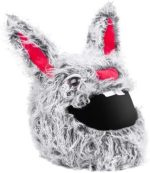 Motorcycle Helmet Cover Plush Protective Helmet Cover for Motorcycle Helmet Funny Cartoon Helmet Covers Evil Grey Rabbit Motorcycle Helmet Hat Protective Cover for Motorcycle Helmet for Most - Image 9