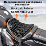 HONEYCOMB Motorcycle Cushion – Gel Seat Comfort – Mesh Fabric Cover – Ventilated – Touring - Image 8