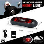Helmet Tail Light – Blue Red LED – USB Battery Charging – Warning Light Flasher – Motorcycle - Image 11