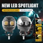 Aluminum Motorcycle LED Headlight White High low beam Projector Lens ATV Scooter Driving Lamp Fog Light Auxiliary Spotlight Lamp halmeet light - Image 6