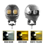 Aluminum Motorcycle LED Headlight White High low beam Projector Lens ATV Scooter Driving Lamp Fog Light Auxiliary Spotlight Lamp halmeet light - Image 3