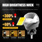 Aluminum Motorcycle LED Headlight White High low beam Projector Lens ATV Scooter Driving Lamp Fog Light Auxiliary Spotlight Lamp halmeet light - Image 2