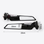 Universal Street Bike Sport Motorcycle Accessory Aluminum Alloy Rearview Mirror with LED Light - Image 4