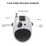 Aow Attractive Offer World Helmet Lock for Bike Lock/Number Lock for Helmet/Extendable Cable Lock/Password Lock Telescopic Wire Rope - Image 6