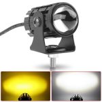 Motorcycle Spotlight High Low Beam 12V 24V Motorcycle Led Lens Dual Color Yellow White Mini Led Lens Moto pair