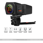 Mobile Charger MC08 – Dual USB Type C Port – Quick QC 3.0 Temperature Voltmeter – Motorcycle - Image 3