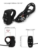 QWORK® 22mm Motorcycle Handlebar Switch 3 in 1 Headlight Turn Signal Horn Switch for Motorcycle, Electric Bike, Mountain Bike, Electric Scooter, Electric Scooter - Image 4