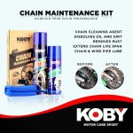 KOBY Chain Maintenance Kit Chain Cleaner Chain Lube Cleaning Brush Cloth - Image 2