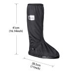 Waterproof Shoes Cover with Reflector Rain Snow Boots Black Reusable Covers Gear for Motorcycle Fishing - Image 8