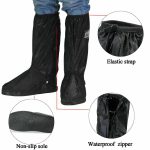Waterproof Shoes Cover with Reflector Rain Snow Boots Black Reusable Covers Gear for Motorcycle Fishing - Image 3