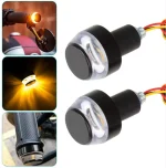 2PCS Motorcycle Turn Signal LED Light Indicator Handle Bar End Handlebar - Image 3