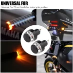 2PCS Motorcycle Turn Signal LED Light Indicator Handle Bar End Handlebar