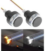2PCS Motorcycle Turn Signal LED Light Indicator Handle Bar End Handlebar - Image 4