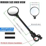 Bike Mirror, Adjustable Bike Mirrors Handlebar Rearview Mirror, Acrylic Convex Round Bike Rear View Mirrors for Handlebars, Bicycle Mirror For E-bike Scooter - Image 8