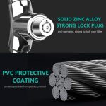 Allnice Mini Bike Lock Cable Portable Anti-Theft Bike Bicycle Lock Security Cycling Cable Lock Zinc Alloy Senior Waterproof Travel Luggage Locks Helmet Lock - Image 8