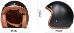 BGMKE Men's and Women's 3/4 Half Helmet Retro Bowls with Visor Motorcycle Jet Helmet ECE Approved for Adult Scooter Moped Vintage Moped, 54-60 cm - Image 13