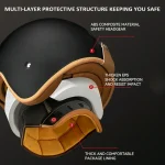 BGMKE Men's and Women's 3/4 Half Helmet Retro Bowls with Visor Motorcycle Jet Helmet ECE Approved for Adult Scooter Moped Vintage Moped, 54-60 cm - Image 8