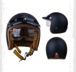 BGMKE Men's and Women's 3/4 Half Helmet Retro Bowls with Visor Motorcycle Jet Helmet ECE Approved for Adult Scooter Moped Vintage Moped, 54-60 cm - Image 3