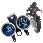 Motorcycle Digital Dual Point Speedometer Odometer For Suzuki GS150 Honda CG125 CD70 LED Digital RPM Waterproof Moto Gauge Dash Instrument With Bracket