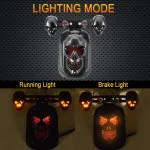 Motorcycle Back Light Modified Skull Ghost Head Rear Taillights Brake Lights Running Lights - Image 5