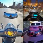 Motorcycle 180° Wide-Angle Convex Rearview Mirror for Windshield Touring Racing Adventure Motorbikes, Panoramic Vision Helmet-Mounted Auxiliary Reversing Mirror for All-Terrain Vehicles - Image 5