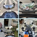 Motorcycle 180° Wide-Angle Convex Rearview Mirror for Windshield Touring Racing Adventure Motorbikes, Panoramic Vision Helmet-Mounted Auxiliary Reversing Mirror for All-Terrain Vehicles - Image 2