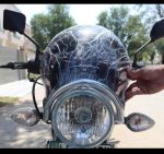 Motorcycle Universal Windshield With Headlight Ring 7.0-7.5 Inch Smoke Black Suzuki GS150 – Yamaha - Image 2