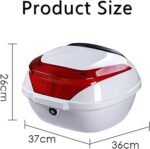 Motorcycle Tail Trunk Luggage Box.Helmet Storage Box,Motorcycle Touring Top Box,Motorcycle Tail Trunk Luggage Box, Motorbike Scooter Rear Luggage Topcase Topbox, Can Store Helmets,Red,S - Image 5